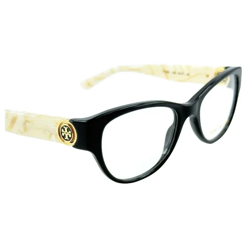 Tory Burch TY2060 Womens Plastic Eyeglass Frame 3148 Black Ivory Marble 48-17